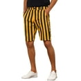 thumbnail image 5 of INSPIRE CHIC Men's Shorts Striped Flat Front Summer Chino Shorts 38 Yellow Black, 5 of 5