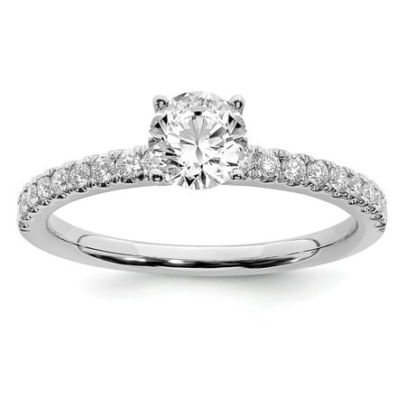 Lab Grown Diamond Ring 14k White Gold Round Cut Lab Created Diamond Diamond Engagement Ring Size