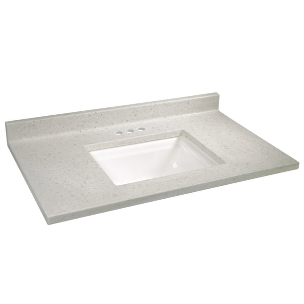 Design House 563544 Cultured Marble Single Wave Bowl Vanity Top 37x22 ...