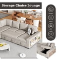 thumbnail image 5 of 109" U-shaped Sectional Sofa Pull-out Sofa Bed with Two USB Ports, a Storage Chaise Lounge and Four Back Pillows for Living Room, 5 of 9