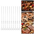 thumbnail image 1 of Kebab Sticks, 14.2in Long 10pcs Reusable Metal BBQ Skewer  For Home, 1 of 8
