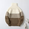 thumbnail image 5 of Kogui Toddler Sweater Boy Toddler Boys Girls Sweater Twisted Knit Cable 1/4 Zip Sweaters Outfit Baby Winter Long Sleeve Warm Soft Outwear Size 10-11 Years (Brown,10-11 Years), 5 of 8