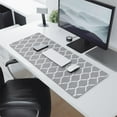 thumbnail image 2 of Long Mouse Pads for Desk,Gray Geometric Quatrefoil Pattern Desk Mats on Top Of Desks, Desk Mouse Pad Extra Large with 3mm Non-Slip Base and Stitched Edge for Gaming,Office,Work,Home 31.5"x11.8", 2 of 6