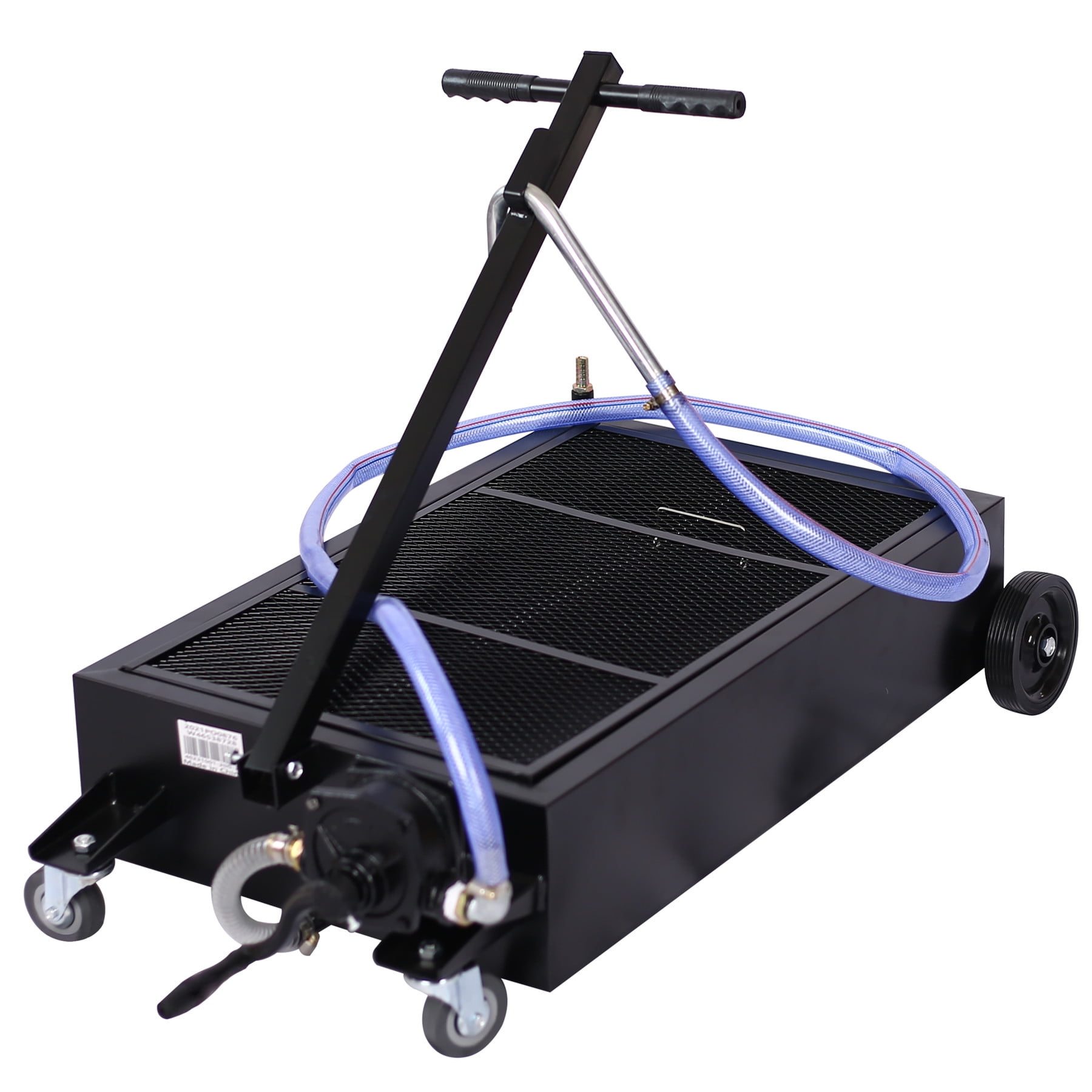 25 Gallon Oil Drain Pan with Pump and 7ft Hose, LowProfile Oil Drain with Foldable Hand and