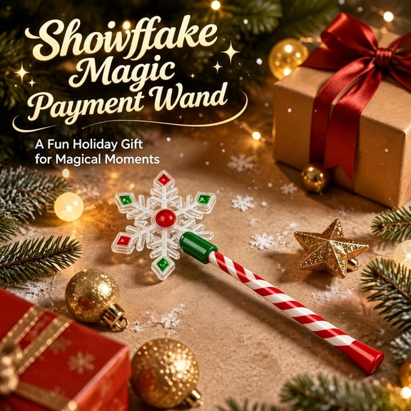 Christmas Tap-to-Pay Wand, 3D Printed Christmas Styles Credit Card Wand Snowflake Design