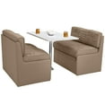 thumbnail image 2 of Qualitex De Leon RV Dinette, Bed with Storage and Blanco Table, Ultimate Leather,  Light Sand, 2 of 9
