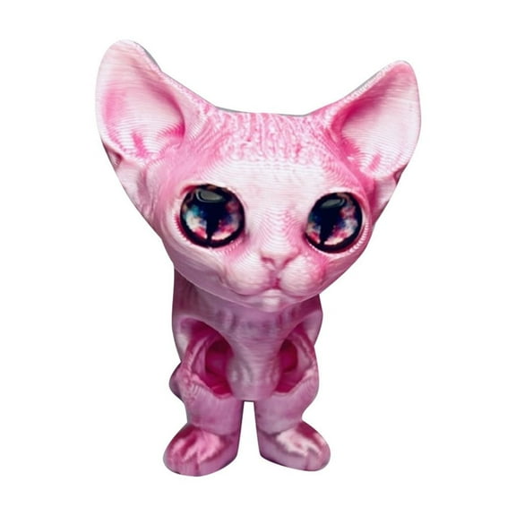 3D Printable Movable Hairless Cat Figurine Animal Ornament Girls Boys Toys Desktop Toys Ornaments For