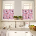 thumbnail image 4 of Merry Christmas Kitchen Curtains and Valances Set, Pink Scarf Snowman Snowflake Rod Pocket Window Valance 18 Inch Window Curtain Panels for Living Room Bedroom Laundry, 27.5x24in, 3 Pieces, 4 of 7
