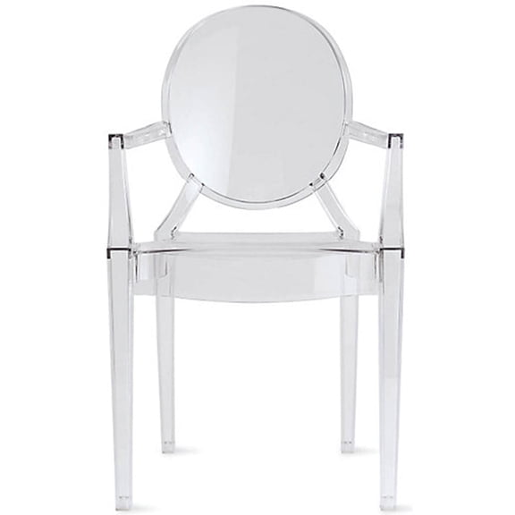 2xhome Clear Modern Contemporary Ghost Chair With Arms Molded Acrylic Plastic Mirrored Furniture Dining Retro For Writing Desk Dining Living Bedroom Outdoor Office Table Vanity, Set of 1, 1 piece