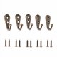 thumbnail image 5 of 5 unids suspensión de pared curvada hebilla cuerno cerradura cierre cierre gancho de aleación de zinc puerta ganchos de pared colgador negro / oro / plata / bronce w / tornillos, 5 of 6