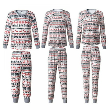 

Minimanihoo Matching Family Pajamas Christmas Printing Jammies Clothes Mum and Me Holiday Cotton Pjs Women Men Two-piece Pajamas