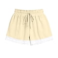 thumbnail image 2 of Ruffle Shorts Girls Elastic High Waisted Summer Short with Floral Lace Patterned Hem Casual Travel Vacation Beach Shorts with Pockets 7-8 Years, 2 of 5