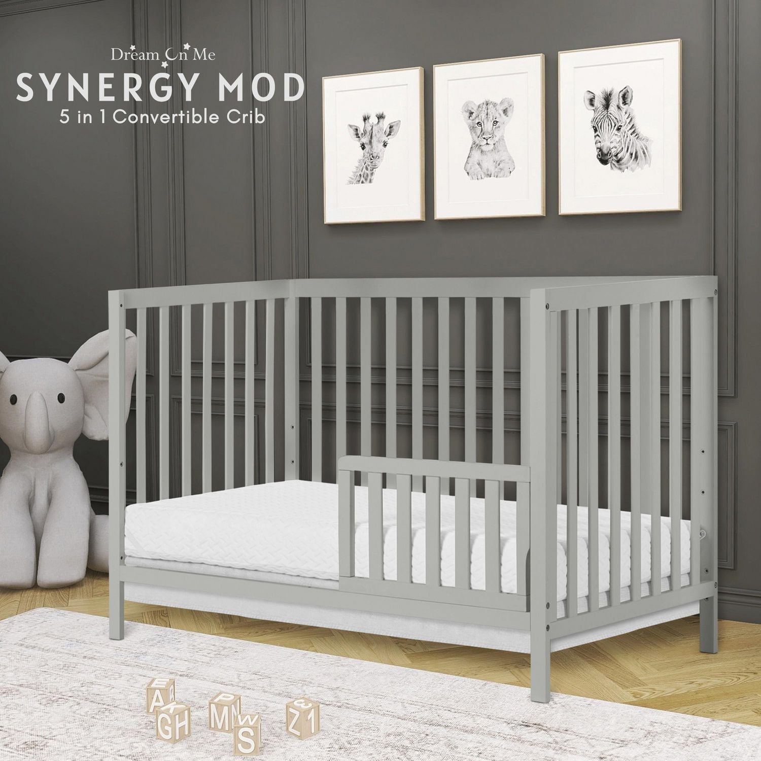 Dream On Me Synergy MOD Crib, Made with Sustainable New Zealand Pinewood, Convertible Crib
