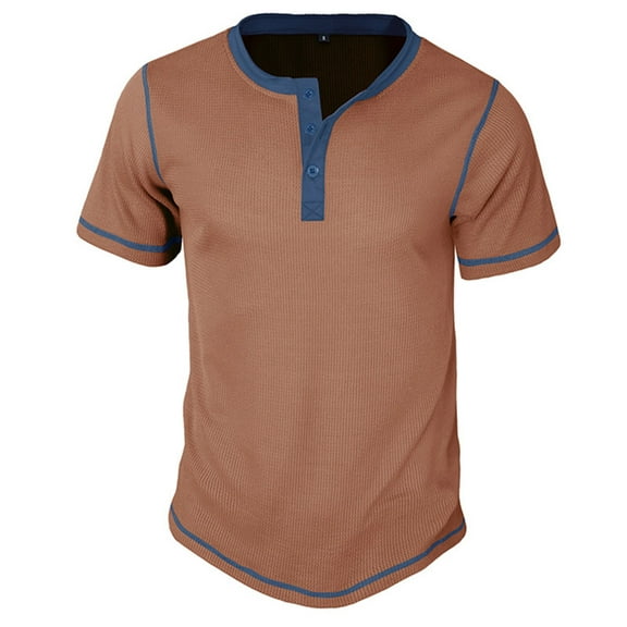 ylioge Dress Shirts for Men, Mens Big Tall Shirt Hawaii Holiday Tee Tops Casual Loose Classic Regular Short Sleeve Crewneck Solid Color Workout Tshirts Summer