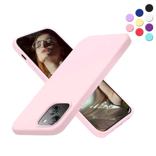 Entronix Funda de Silicona para iPhone 13, Suave Al Tacto, Antiarañazos y Antigolpes, Color Rosa
