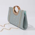thumbnail image 6 of Jaucin Stylish Striped Clutch in Gold and Green with Removable Chain Accessory Wedding Clutch Handbag Elegant Evening Bag, 6 of 21