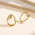 thumbnail image 4 of SFTING Hoop Earrings for Women Irregular hollow Stainless Steel Frame Geometric Yellow Valentine Trendy Gift for Her, 4 of 7