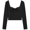 thumbnail image 4 of DHFJKG Womens Long Sleeve Shirts Crop Top Slim Fit Sweetheart Neck Basic Tee Soft Stretch 2026 Fall Top Comfortable Cozy Tops, 4 of 4