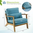 thumbnail image 3 of Ktaxon Accent Chair Line Fabric Upholstered Armchair, Reading Club Chair with Pillow for Living Room Bedroom Furniture Blue, 3 of 7