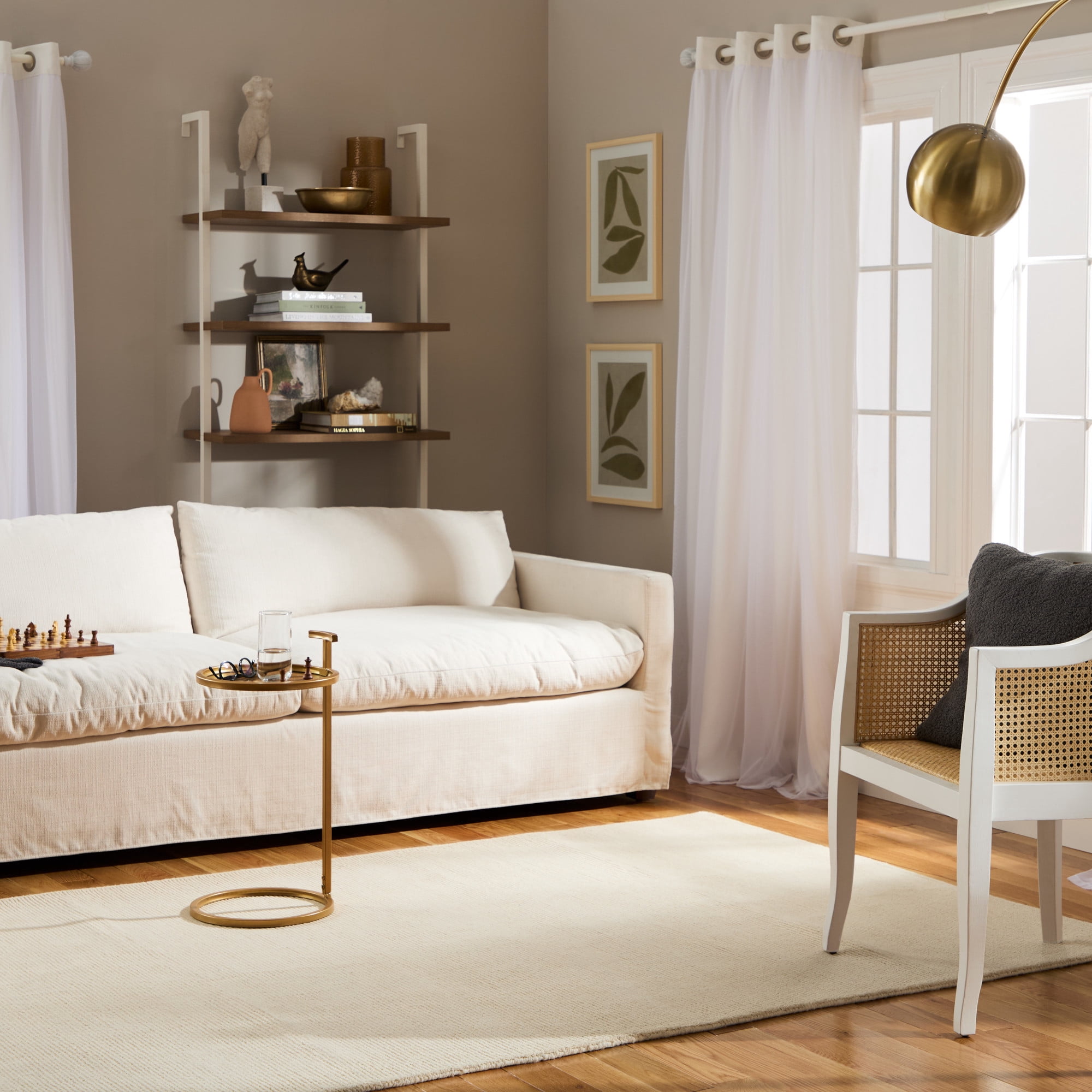 TOWN & COUNTRY LUXE Rita Ribbed Textured Hand Tufted 100% Wool Area Rug, Taupe/Ivory, 8"x10"