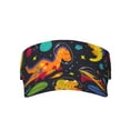 thumbnail image 3 of Balery Dinosaurs in Space Sport Wear Athletic Visor Sun Sports Visor Hat Visor Adjustable Cap for Women and Men (One Size), 3 of 8