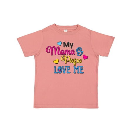 

Inktastic My Mama and Papa Love Me with Hearts Gift Toddler Boy or Toddler Girl T-Shirt