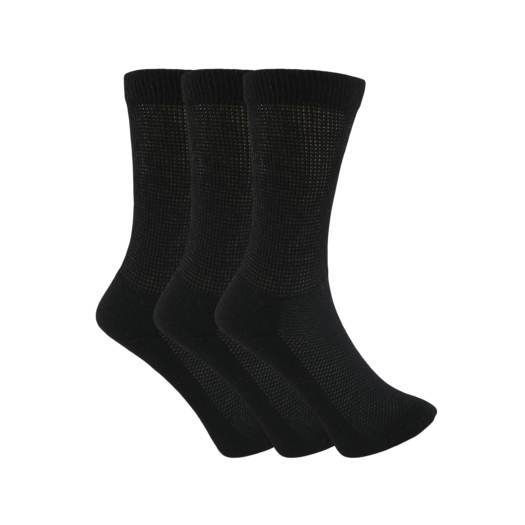 AWS/American Made Diabetic Crew Socks Black with Non Binding Top 3