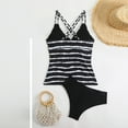 thumbnail image 6 of Warop Women's High Waisted V-Neck Printed Bikini, Ruched Tummy Control with Adjustable Halter Neck for Vacation, 6 of 9
