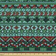 thumbnail image 2 of Ambesonne Tribal Fabric by the Yard Upholstery, Hand Drawn Aztec, 5 Yards, Red Blue Teal, 2 of 5
