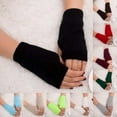 thumbnail image 3 of OAVQHLG3B Gloves Women Girl Knitted Arm Fingerless Warm Winter Gloves Soft Warm Mitten RD, 3 of 3
