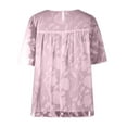 thumbnail image 5 of Cyber&Monday Deals USSUMA Summer Tops for Women Trendy Flowy Loose Comfy Flare 3/4 Sleeve Dressy Shirts Blouses Crewneck Women's Tops Summer 2022 Floral Lace Casual Tshirts Tunic Plus, 5 of 6