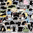 thumbnail image 1 of Paquete de pegatinas de vinilo con divertidas citas de gatos con dibujos animados de gatos negros, 5, 1 of 2