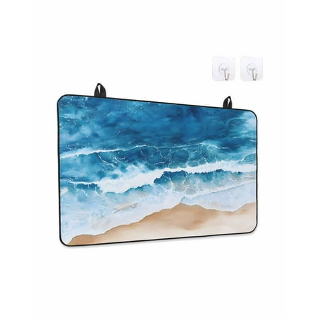 Stove Top Covers for Electric Stove 31x24 Inches Blue Beach Coastal Heat Insulation Fireproof Glass Cooktop Protector Nautical Summer Seaside Ocean Countertop Stovetop Cover for Kitchen