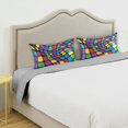 thumbnail image 3 of Yayeee Pillowcase King Size Set of 2 Satin Wrinkle Resistant Pillow Case, Colorful Psychedelic, 3 of 7