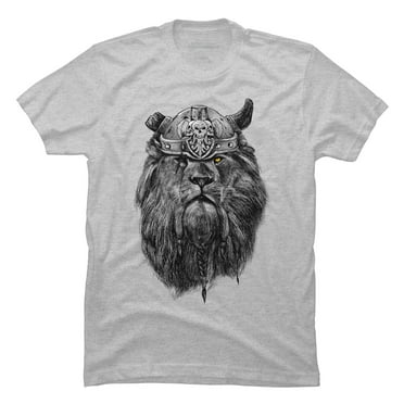 The eye of the Lion Vi/king Mens Athletic Heather Cream Graphic Tee - Design By Humans  5XL