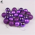 thumbnail image 4 of PULLIMORE 24 Pcs Mini Christmas Ball Ornaments Baubles Xmas Tree Hanging Decorations (Purple, 3cm), 4 of 8