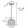 thumbnail image 4 of 52057LEDDLP-BL/WGN Access Lighting Blend - 1 Light Pendant In Contemporary Style-9 Inches Tall and 12 Inches Wide-Black with Wood Grain Finish, 4 of 12