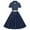 Navy, variant on 1950S Dresses for Women Vintage Rockabilly Retro Short Sleeve Tie Midi Dress Cocktail Party Evening Prom Gown,Polka Dot Pattern, Short-Sleeved Dress for Women White 4(S)