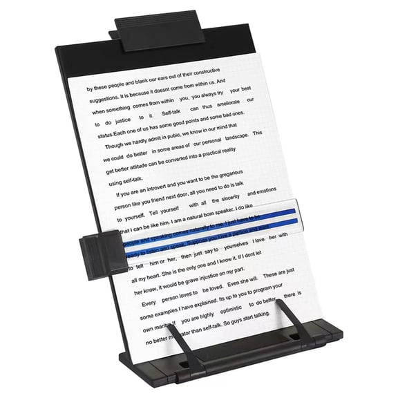 Rollbacks & More Desktop Document Holder Stand with 7 Adjustable Positions,File Organizer Management Copyholder for Typing Speech Reading
