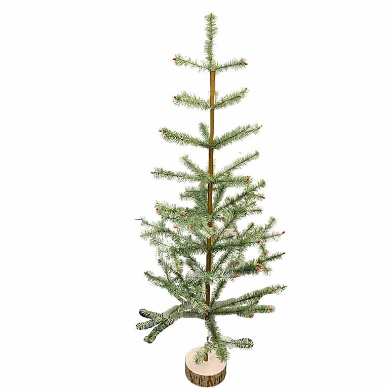 Christmas Feather Tree Large Plastic Wood Berries Green Bb3054lg 