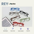 thumbnail image 4 of OPULIZE REY Reading Glasses - 2-Pack - Retro Round Frame - Matte Black, Gray - Mens Womens - Spring Hinges - RR56-17 - +2.00, 4 of 6