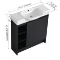 thumbnail image 2 of Modern Bathroom Vanity 30'' Freestanding Bathroom Vanity with White Ceramic Sink & Soft-Close Door, Dark Oak, KD-Packing,Wooden Bathroom Vanity, 2 of 17