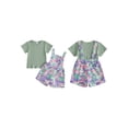 thumbnail image 2 of BemeyourBBs Toddler Baby Girls Summer Clothes Infant Girls 2 Piece Camouflage Outfits Short Sleeve Ribbed T Shirt Tops and Pockets Bib Overalls Camo Suspender Shorts Sets, 2 of 9