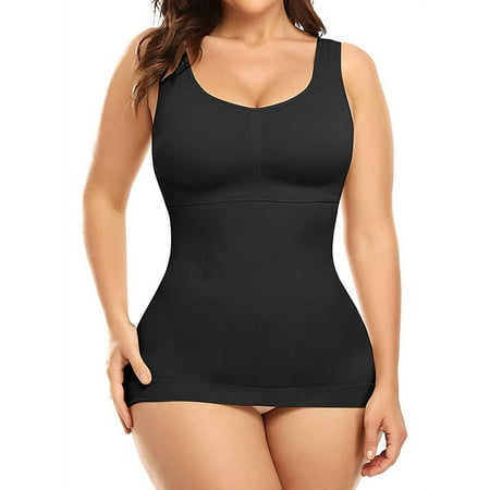 

VASLANDA Women s Cami Shaper with Built in Bra Tummy Control Smoothing Camisole Tank Top Underskirts Shapewear Body Shaper