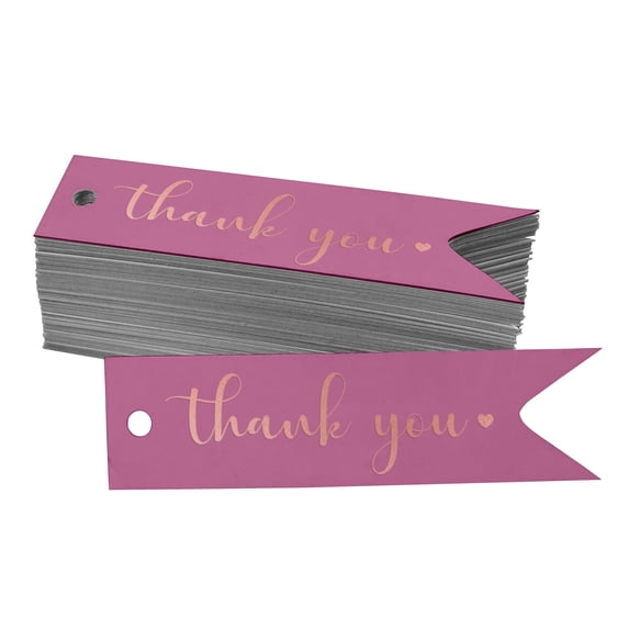 Inkdotpot Pack Of 50 Thank You Bridal Shower Favor Paper Tags Craft Real Rose Gold Foil Hang Tags