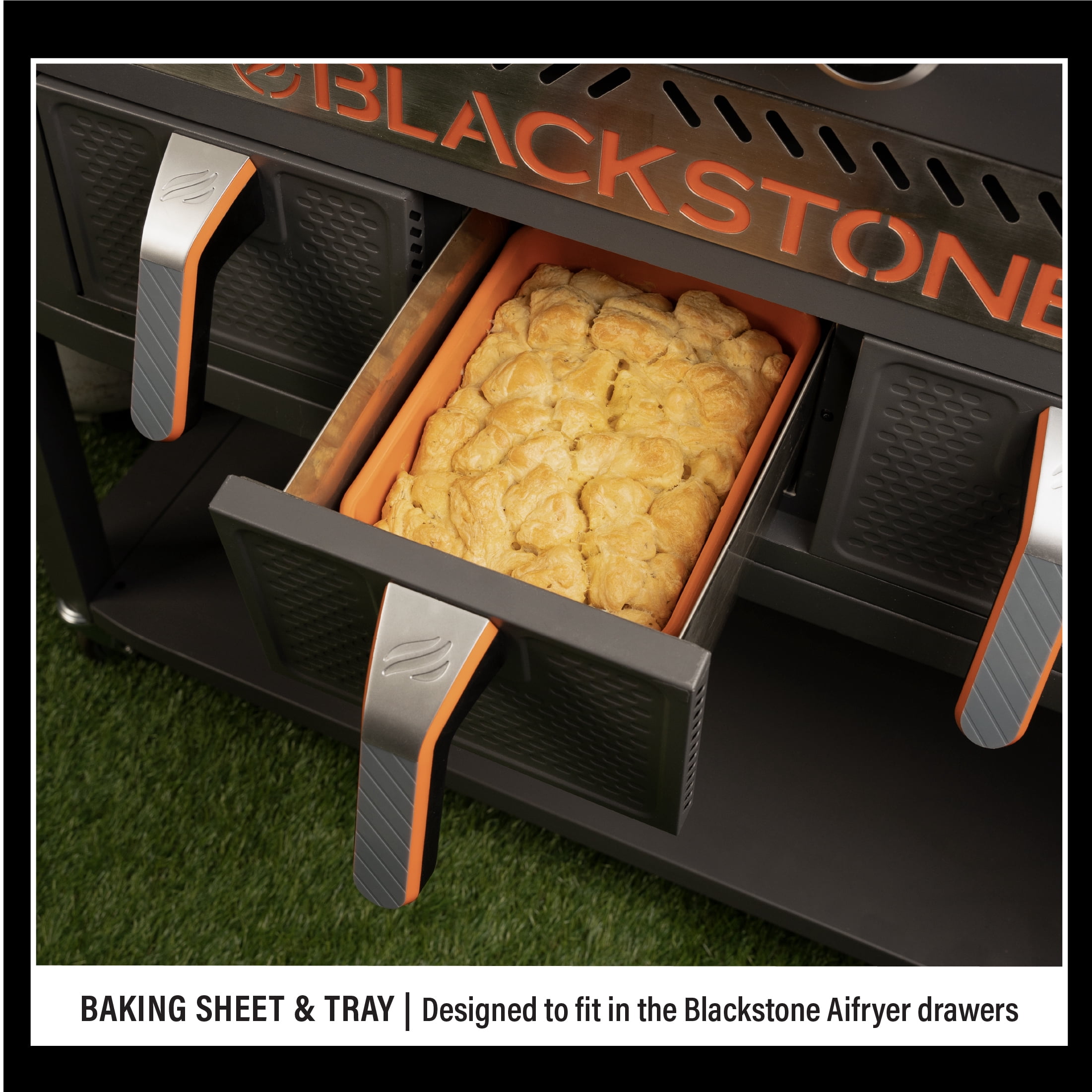 Blackstone Non-Stick Air Fryer Baking Tray and Pan Set in Orange, 2-Piece