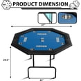 thumbnail image 2 of 8-Player Octagon Poker Table with Foldable Legs & Cup Holders, 2 of 8