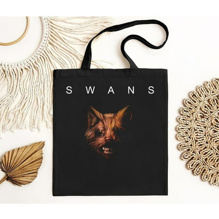 vintage NEW Swans The Seer Short Sleeve Black All Tote Bag-TH18868