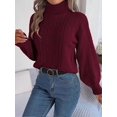 thumbnail image 4 of Sweater,turtleneck sweater for women,cable knit,sweater, 4 of 4