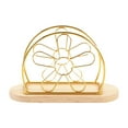 thumbnail image 1 of Servilletero de hierro, dispensador de pañuelos, estilo europeo, para uso en exteriores, mesa de picnic, decoración del hogar flor de oro, 1 of 9